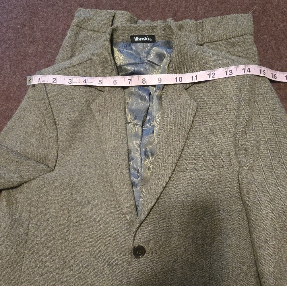 Boy's Suit Size 11 (See Measurements In Pics) Wool Tie 4pc Suit In Brown - Picture 14 of 16